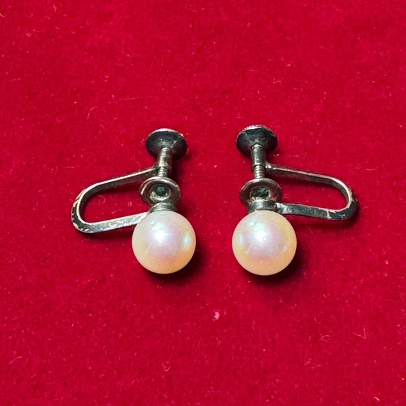 Mikimoto Cream Pearl Screw-Back Earrings - Picture 11 of 13
